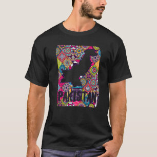Pakistaanse kaart over traditioneel kleurrijk bloe t-shirt