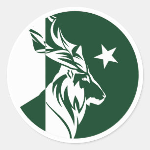 Pakistaanse Markhor Pakistaanse nationale dierenvl Ronde Sticker