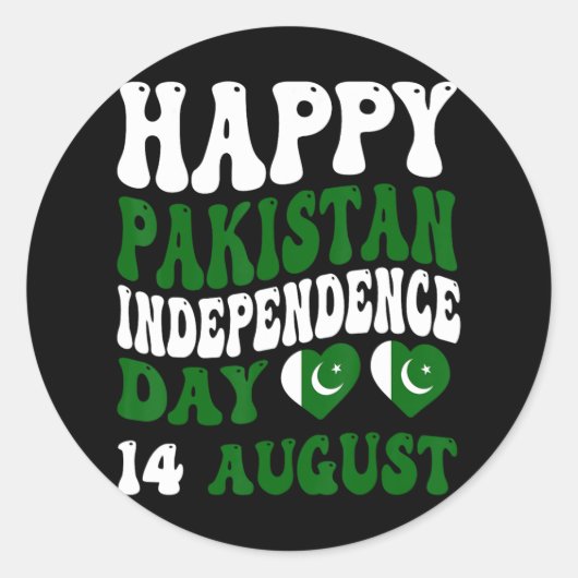 Pakistaanse Onafhankelijkheidsdag Pakistaanse Vlag Ronde Sticker (Voorkant)