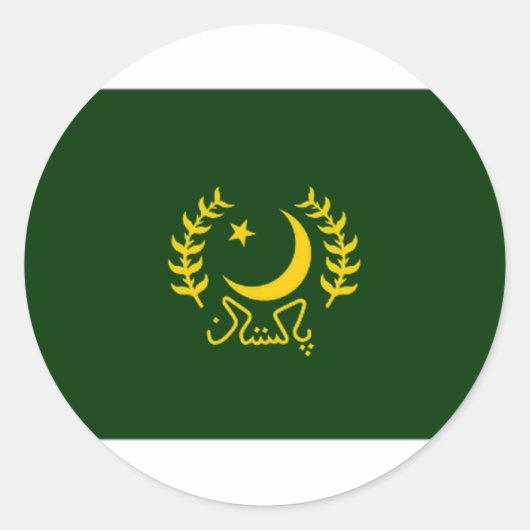 Pakistaanse President Ronde Sticker (Voorkant)