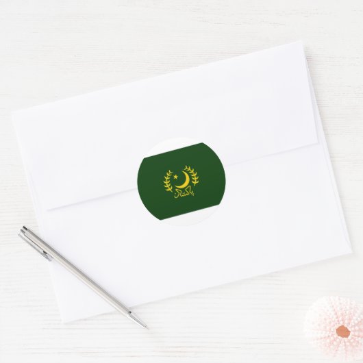 Pakistaanse President Ronde Sticker (Envelop)