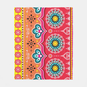 Pakistaanse Truck Art: Kleurrijk Fleece Deken