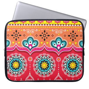 Pakistaanse Truck Art: Kleurrijk Laptop Sleeve