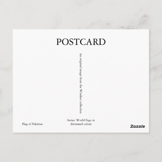 Pakistaanse vlag briefkaart (Achterkant)