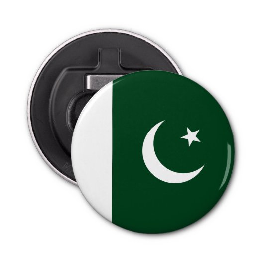 Pakistaanse vlag button flesopener (Voorkant)