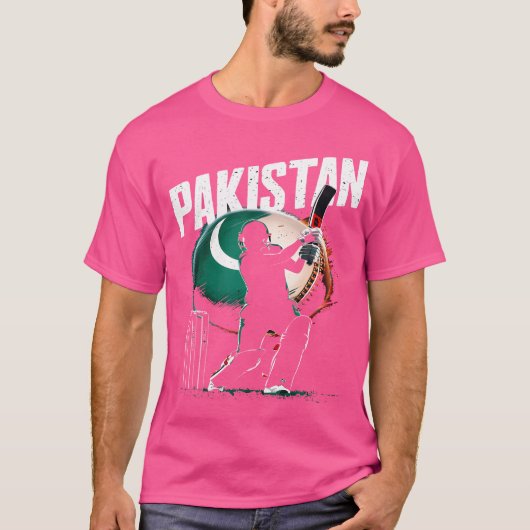 Pakistaanse vlag cricket t-shirt (Voorkant)