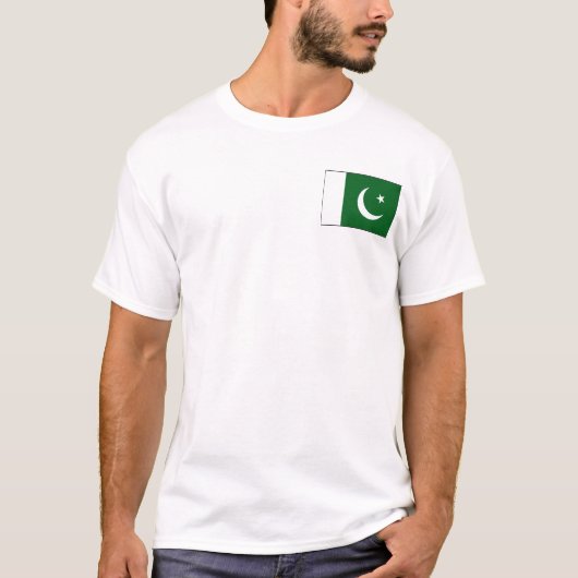 Pakistaanse vlag en kaart T-Shirt (Voorkant)