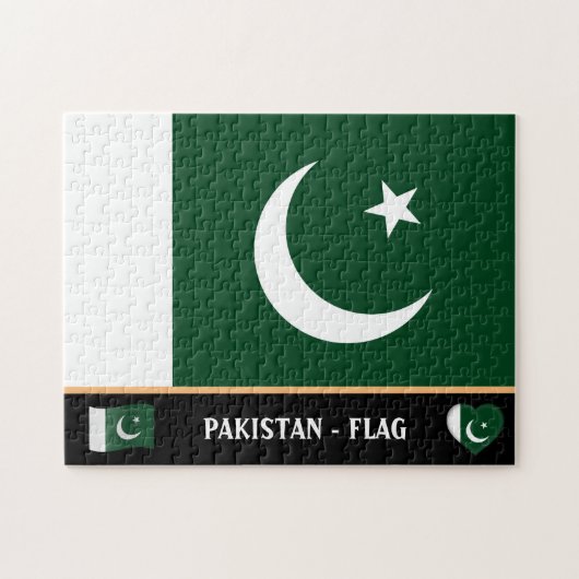 Pakistaanse vlag en Pakistaans land/Pakistan Legpuzzel (Horizontaal)