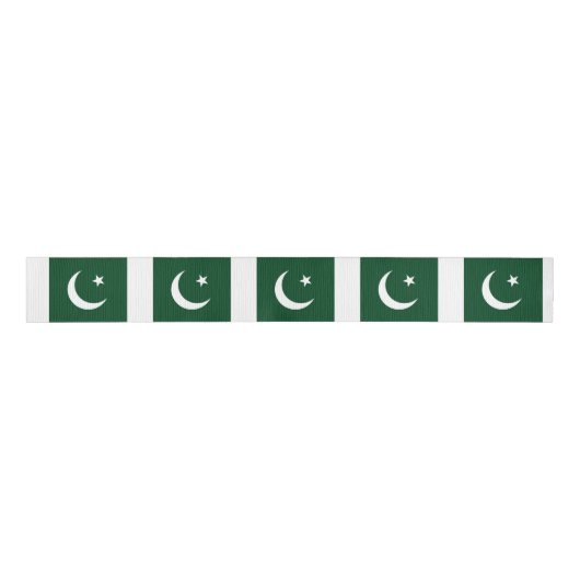 Pakistaanse vlag en Pakistaans reizen, vakantie/sp Grosgrain Lint (Voorkant)