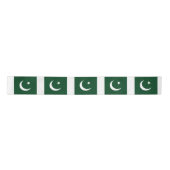 Pakistaanse vlag en Pakistaans reizen, vakantie/sp Satijnen Lint (Voorkant)