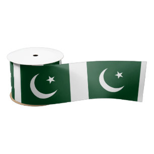 Pakistaanse vlag en Pakistaans reizen, vakantie/sp Satijnen Lint
