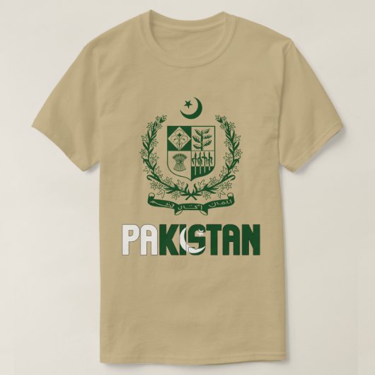 Pakistaanse vlag en wapenschild t-shirt (Design voorkant)
