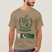 Pakistaanse vlag en wapenschild t-shirt (Voorkant)