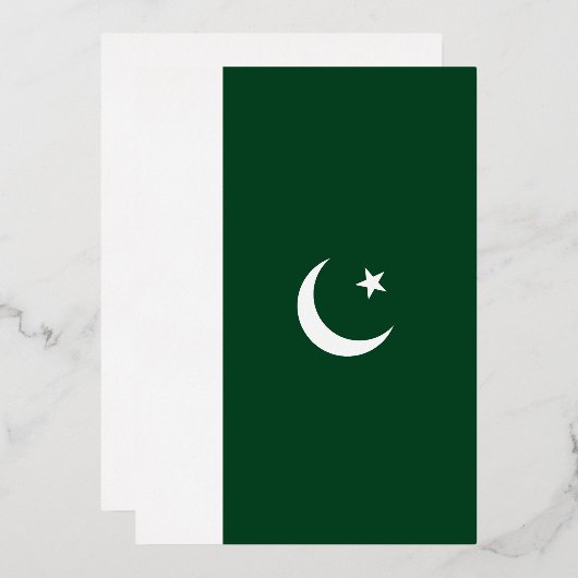 Pakistaanse vlag folie uitnodiging (Voorkant / Achterkant)