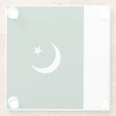 Pakistaanse vlag glazen onderzetter (Achterkant)