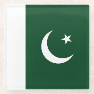 Pakistaanse vlag glazen onderzetter