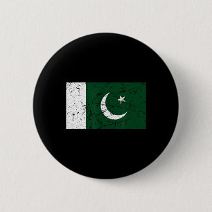 Pakistaanse Vlag Grunge Retro Kleding Souvenirs Pa Ronde Button 5,7 Cm