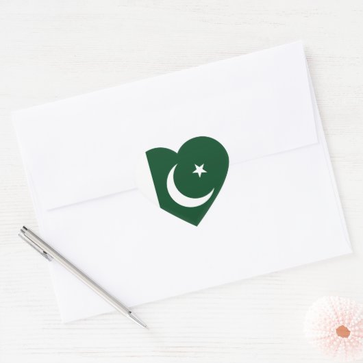 Pakistaanse vlag hart sticker (Envelop)