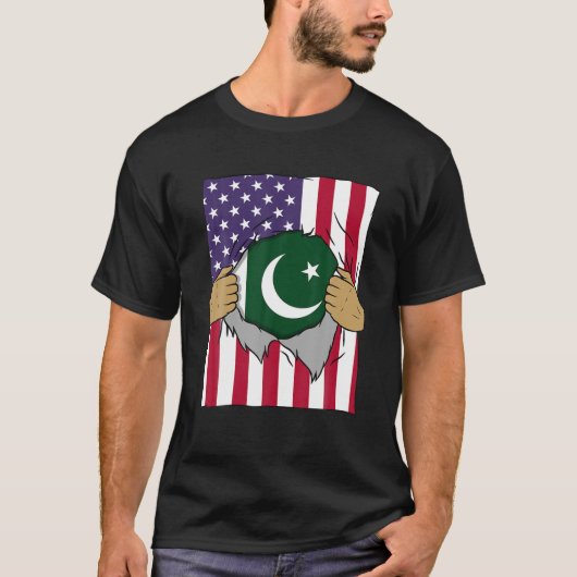 Pakistaanse vlag in me thuispride Pakistani Ameri T-shirt (Voorkant)