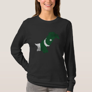 Pakistaanse vlag kaart t-shirt
