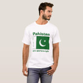 Pakistaanse vlag + kaart + T-shirt voor tekst (Voorkant volledig)