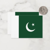 Pakistaanse vlag notitiekaartje (Voorkant / Achterkant in situ)