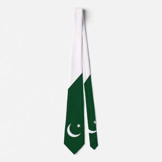 Pakistaanse vlag Onafhankelijkheidsdag Mannen Stro Stropdas (Voorkant)