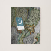 Pakistaanse vlag op kaart legpuzzel (Verticaal)