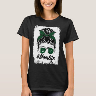 Pakistaanse vlag Pakistaanse moeder Messy Bun Moed T-shirt