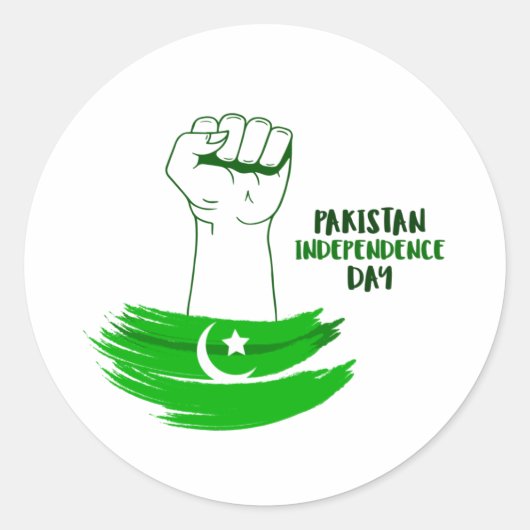 Pakistaanse vlag Pakistan Onafhankelijkheidsdag Ronde Sticker (Voorkant)