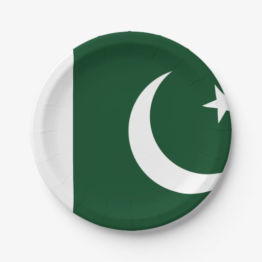 Pakistaanse vlag papieren bordje (Voorkant)