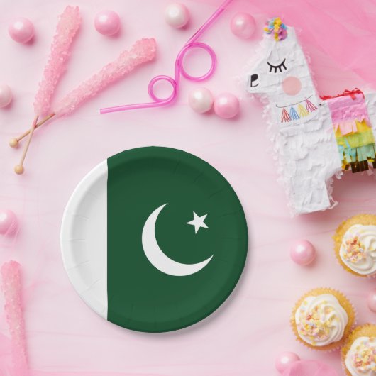 Pakistaanse vlag papieren bordje (Feest)