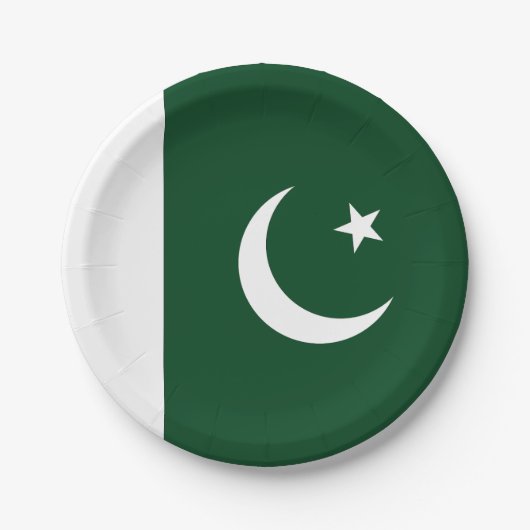 Pakistaanse vlag papieren bordje (Voorkant)