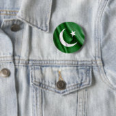 Pakistaanse vlag ronde button 5,7 cm (In situ)