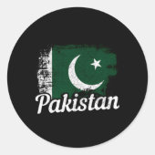 Pakistaanse vlag ronde sticker (Voorkant)