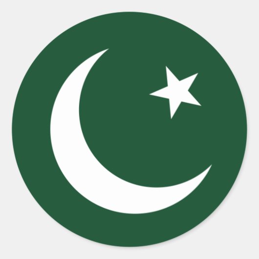 Pakistaanse vlag ronde sticker (Voorkant)