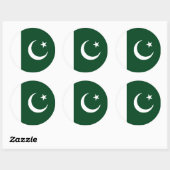 Pakistaanse vlag ronde sticker (Vel)