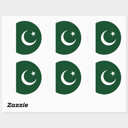 Pakistaanse vlag ronde sticker (Vel)