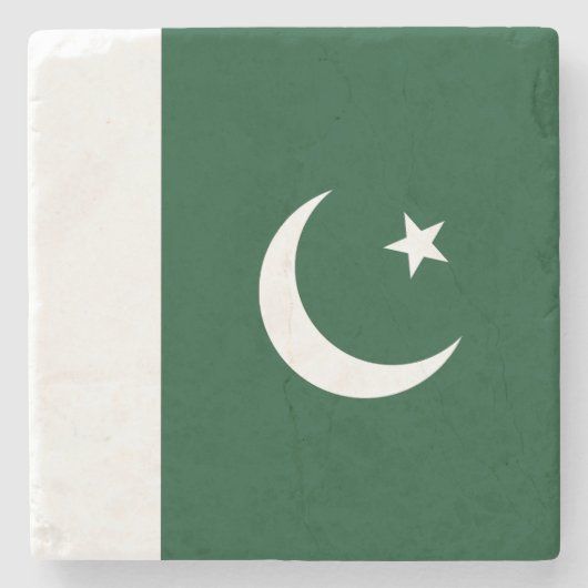 Pakistaanse vlag stenen onderzetter (Voorkant)