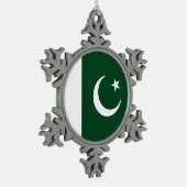 Pakistaanse vlag tin sneeuwvlok ornament (Links)