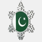 Pakistaanse vlag tin sneeuwvlok ornament (Rechts)