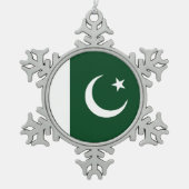 Pakistaanse vlag tin sneeuwvlok ornament (Voorkant)