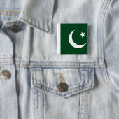 Pakistaanse vlag vierkante button 5,1 cm (In situ)