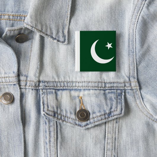 Pakistaanse vlag vierkante button 5,1 cm (In situ)
