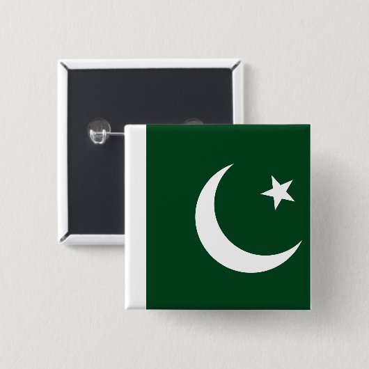 Pakistaanse vlag vierkante button 5,1 cm (Voorkant /achterkant)