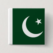 Pakistaanse vlag vierkante button 5,1 cm (Voorkant)