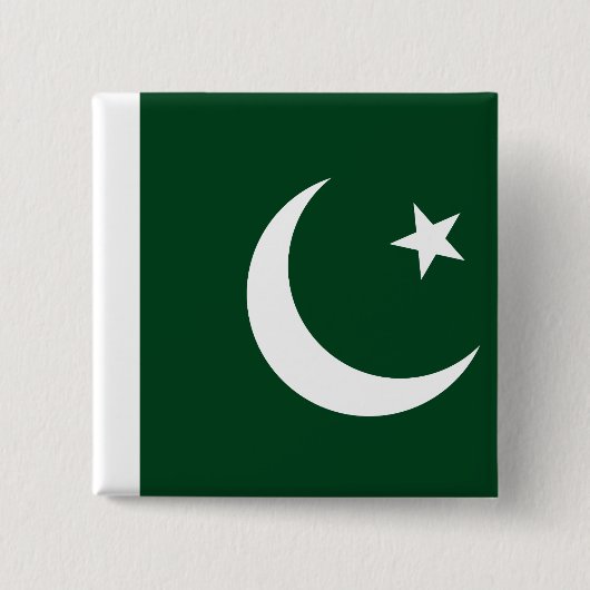 Pakistaanse vlag vierkante button 5,1 cm (Voorkant)