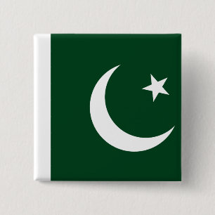 Pakistaanse vlag vierkante button 5,1 cm