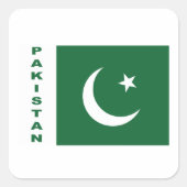 Pakistaanse vlag vierkante sticker (Voorkant)