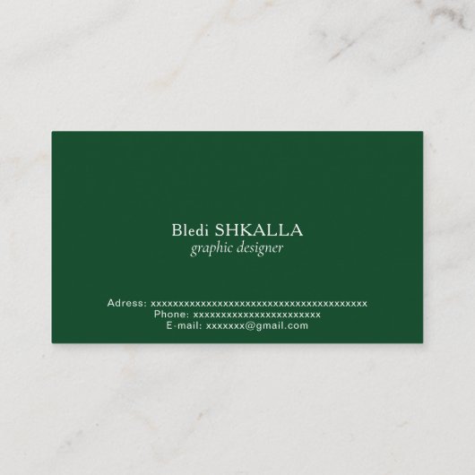 Pakistaanse vlag visitekaartje (Achterkant)